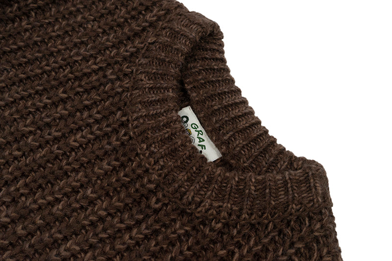 GRAF&WU Duck Couples Embroidered Badge Knitted Cable Knit Thick Sweater