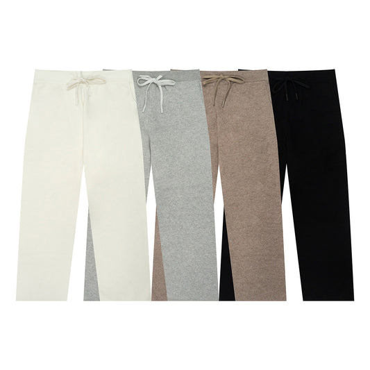 GRAF&WU 50% Lambswool Air Layer Old Money Style Knitted Trousers