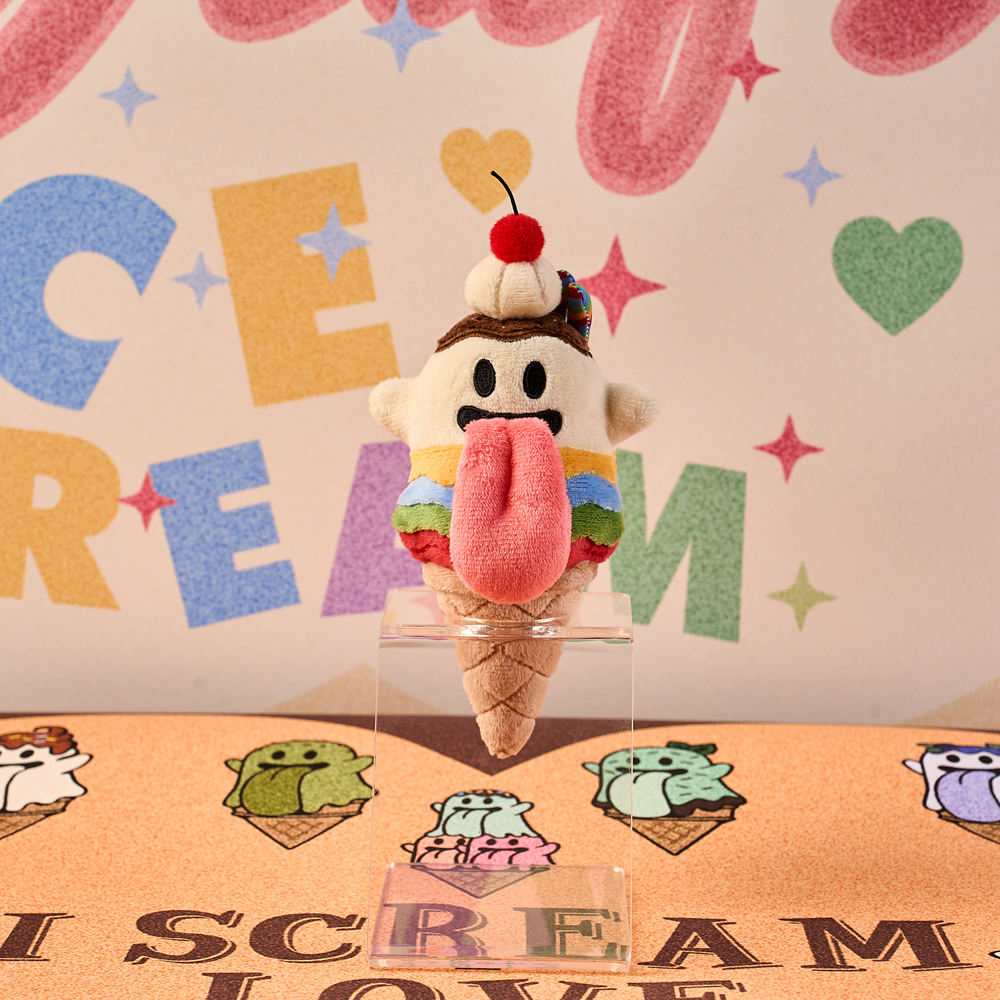 GRAF&WU BooGhost Ice Cream Cone Plush Bag Charm - Kawaii Ghost Pendant