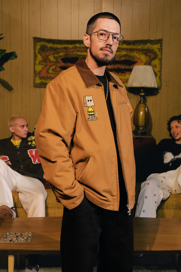 GRAF X PEANUTS Paper Bag Over Head Social Anxiety Barn Jacket
