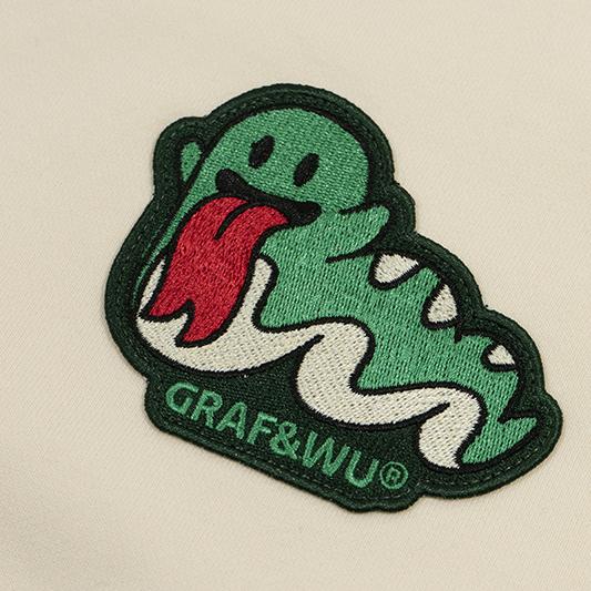 GRAF&WU Green Snake Cute Ghost Green Mink Fleece Thick Zip-up Hoodie