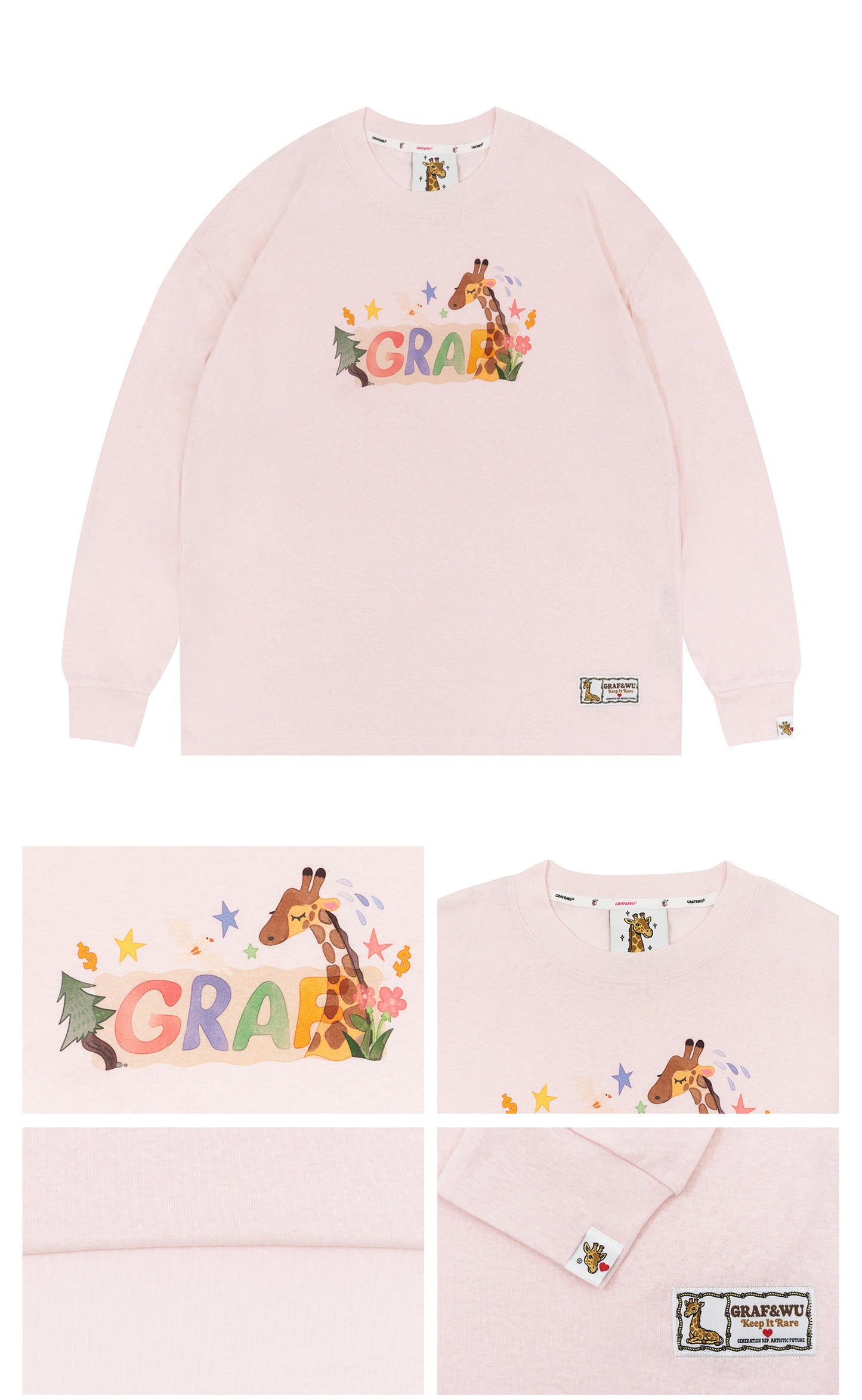 GRAF&WU Watercolor Giraffe Design Lyocell Cool Sunscreen Blouse