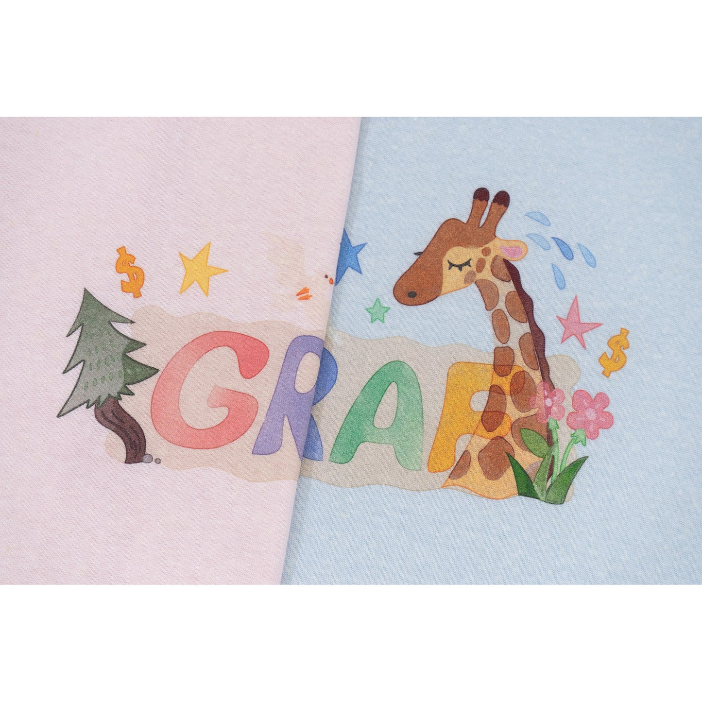 GRAF&WU Watercolor Giraffe Design Lyocell Cool Sunscreen Blouse