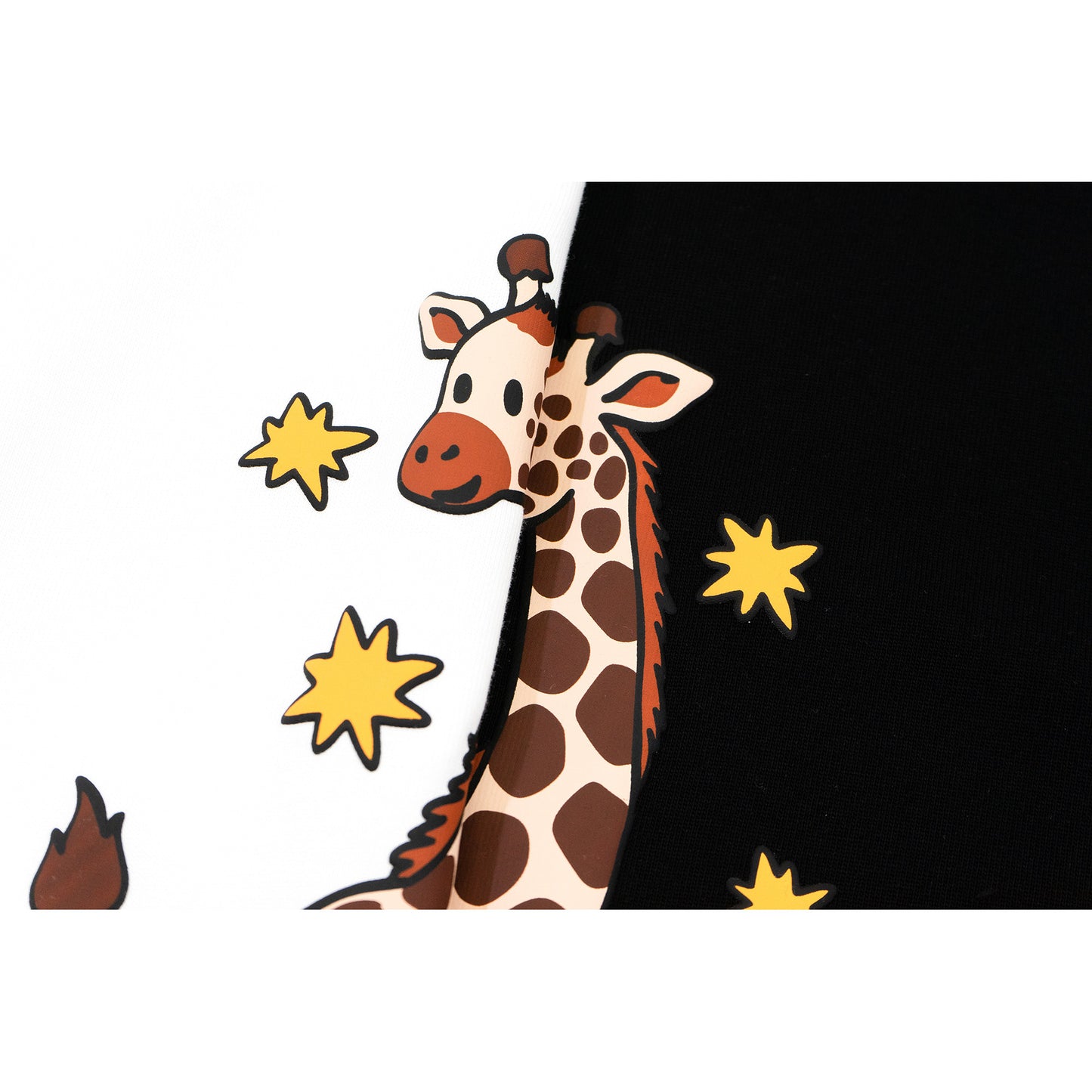 GRAF&WU Street Skateboard Cartoon Star Giraffe Art Boxy Fit T-shirt