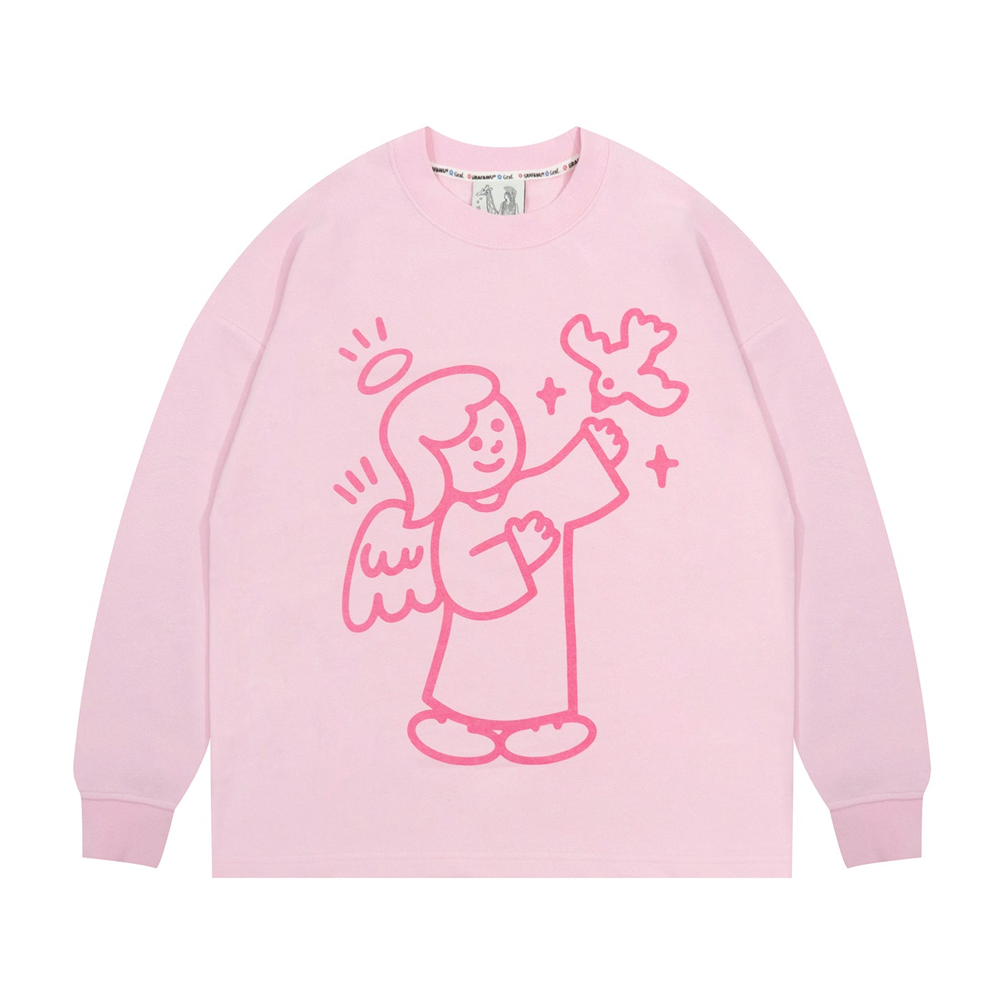 GRAF&WU Angel Devil Graphic Cotton Long-Sleeve Shirt