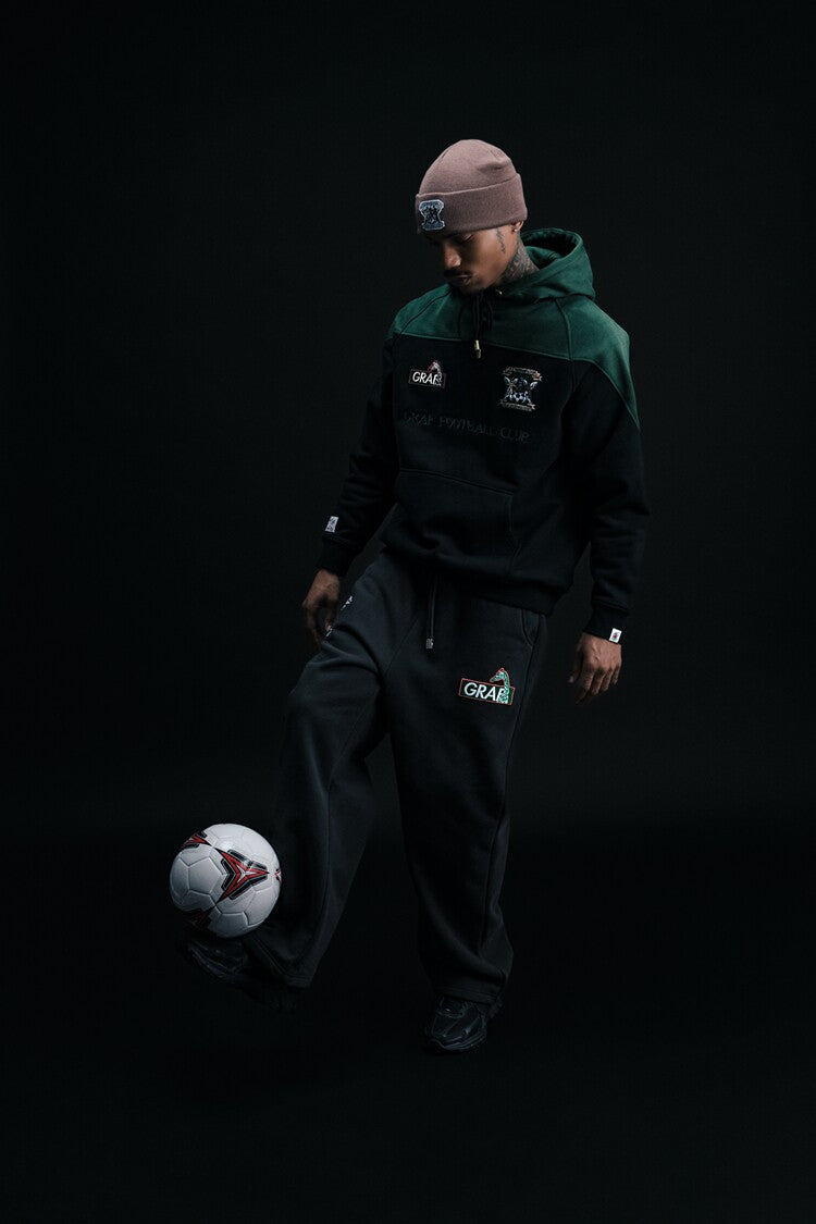 GRAF&WU Football Club Blokecore Floral Angel Devil Fleece Casual Pants