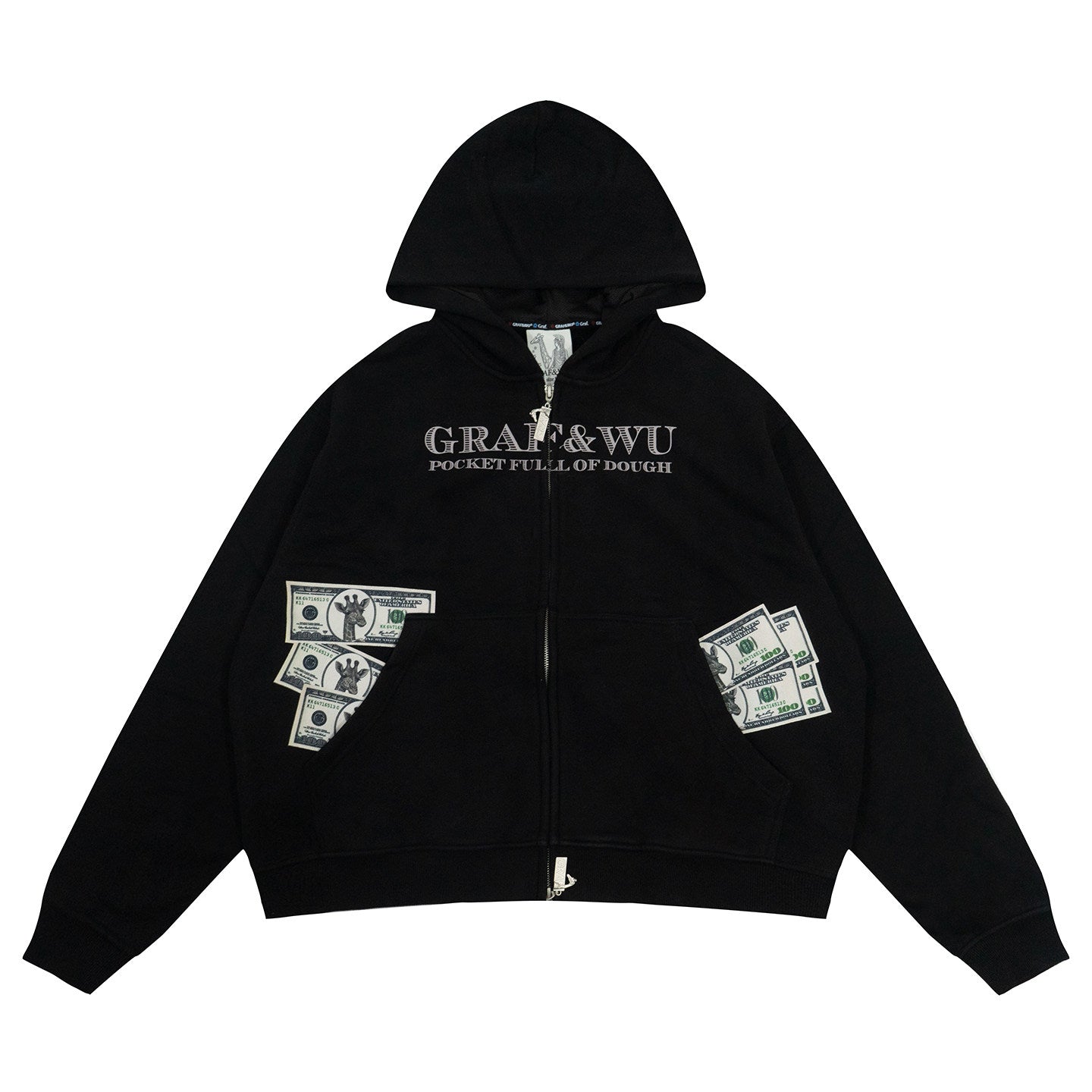 GRAF&WU Paid In Full Giraffe Money Graphic Zip-up Cozy Hoodie