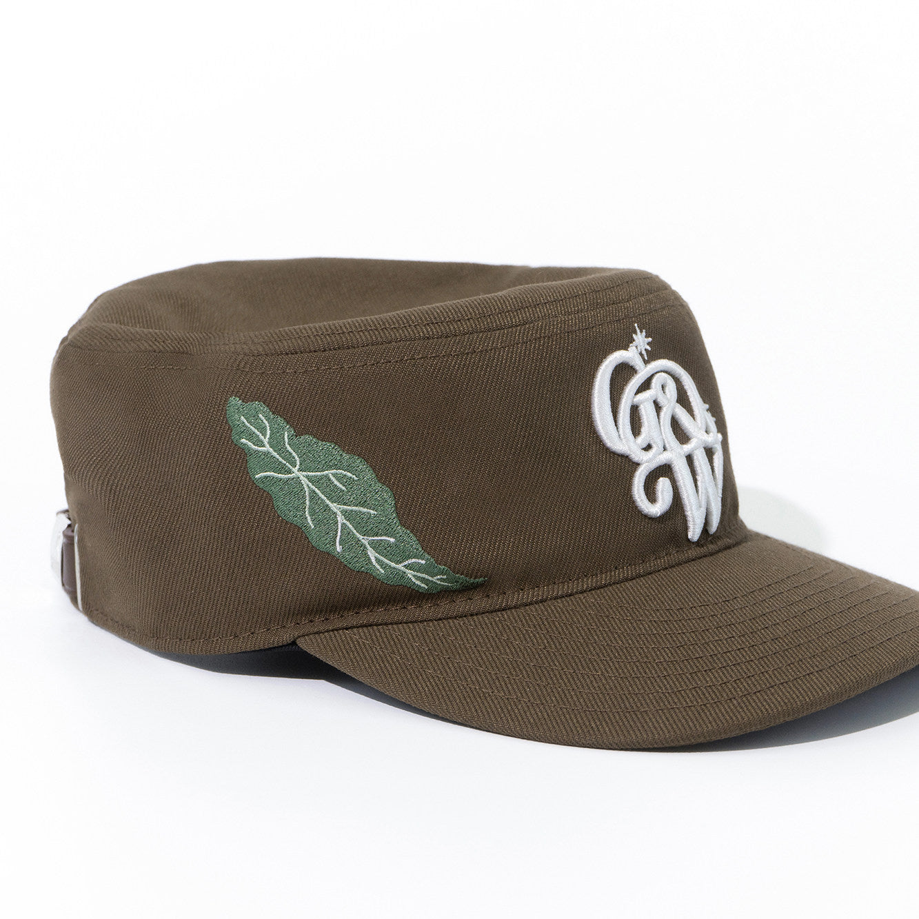 GRAF&WU Houndstooth Design Green Plant Embroidery Streetwear Cap