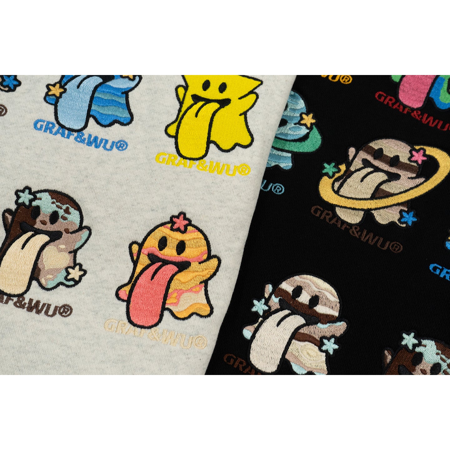 GRAF&WU Solar System 12 Planets Cute Ghost Character Hoodie