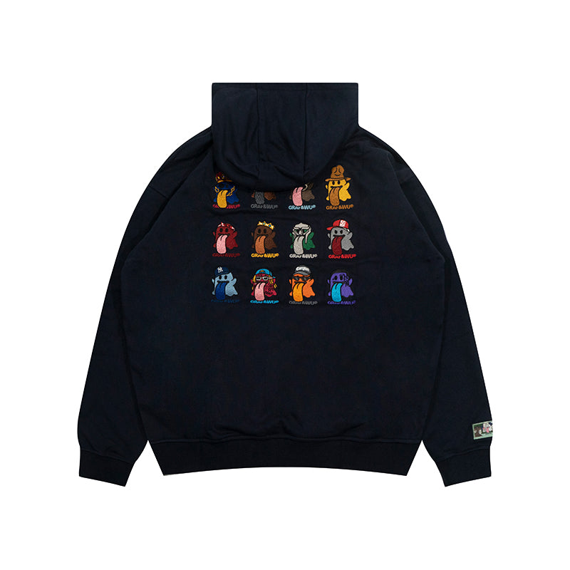 GRAF&WU Old School 12 Rap Ghost Embroidered Hoodie