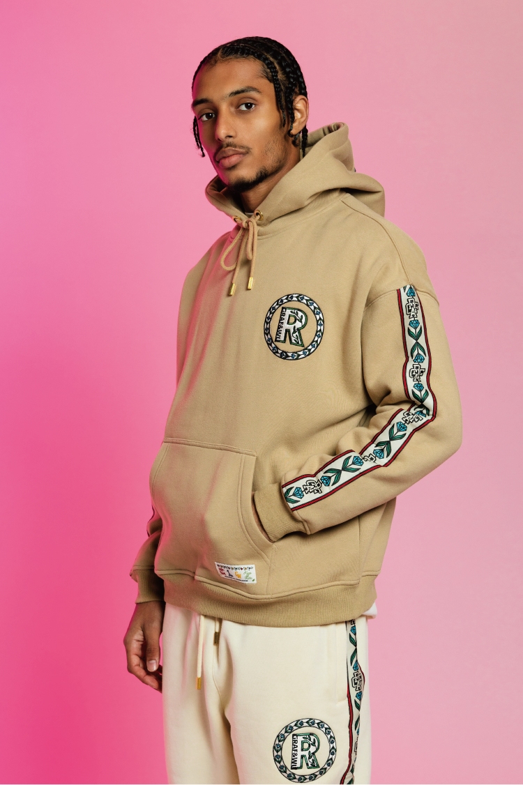 GRAF&WU Intellectual Property Flowers Embroidered Fleece Hoodie