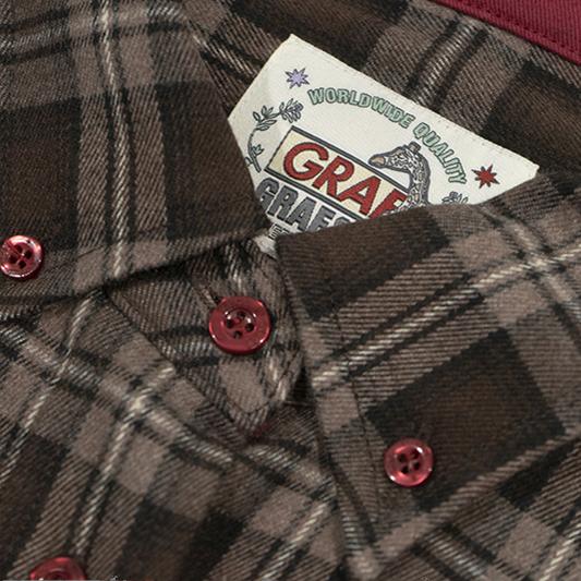 GRAF&WU Hot Girl's Ultra-Short Plaid Giraffe Retro Shirt