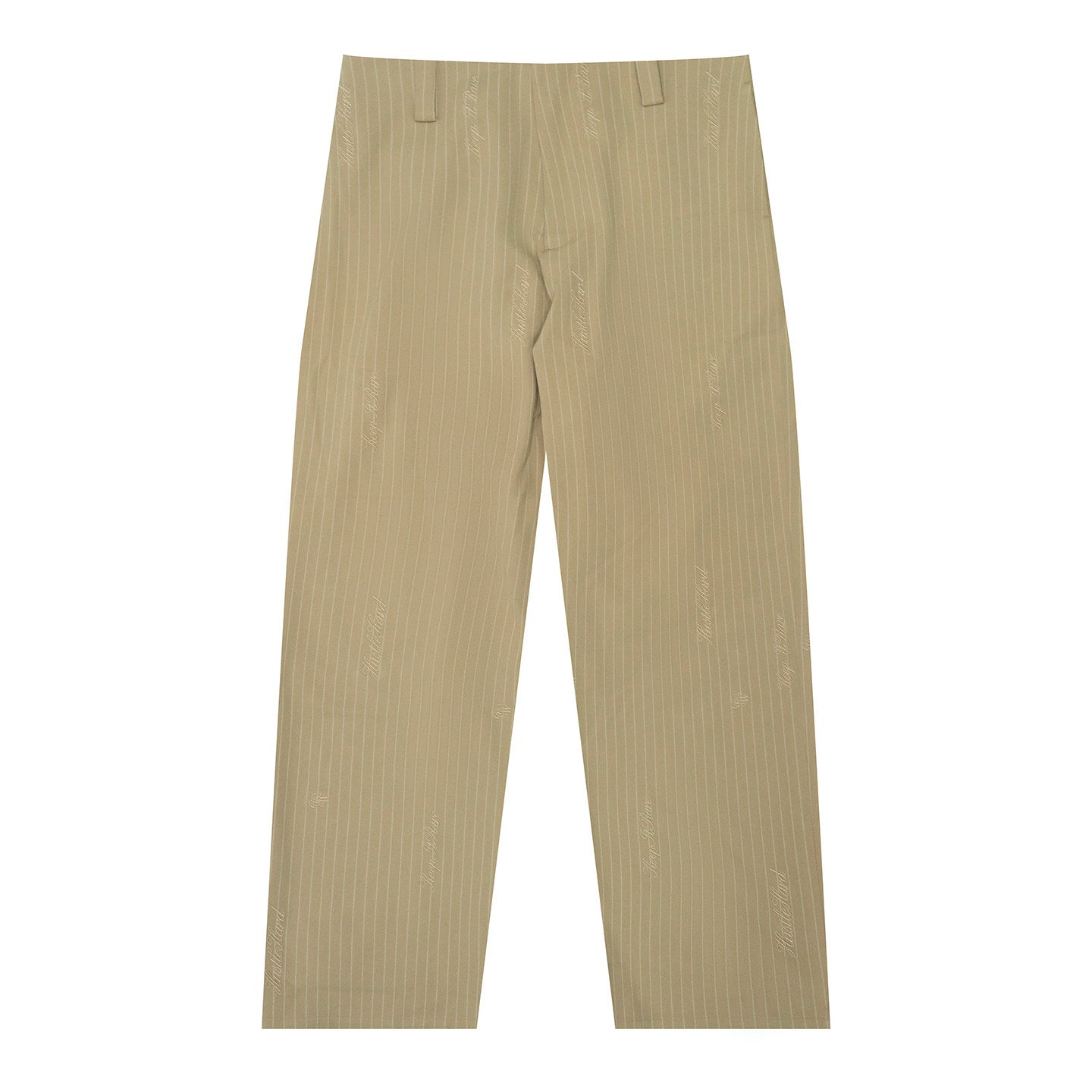 GRAF&WU Khaki Pinstripe Relaxed Fit Casual Trousers Unisex
