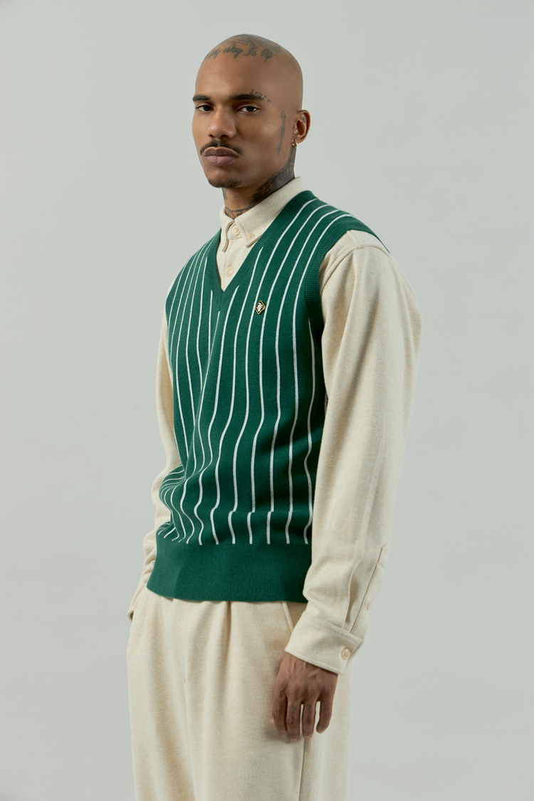 GRAF&WU Chenille Knitted Sleeveless Vest Sweater