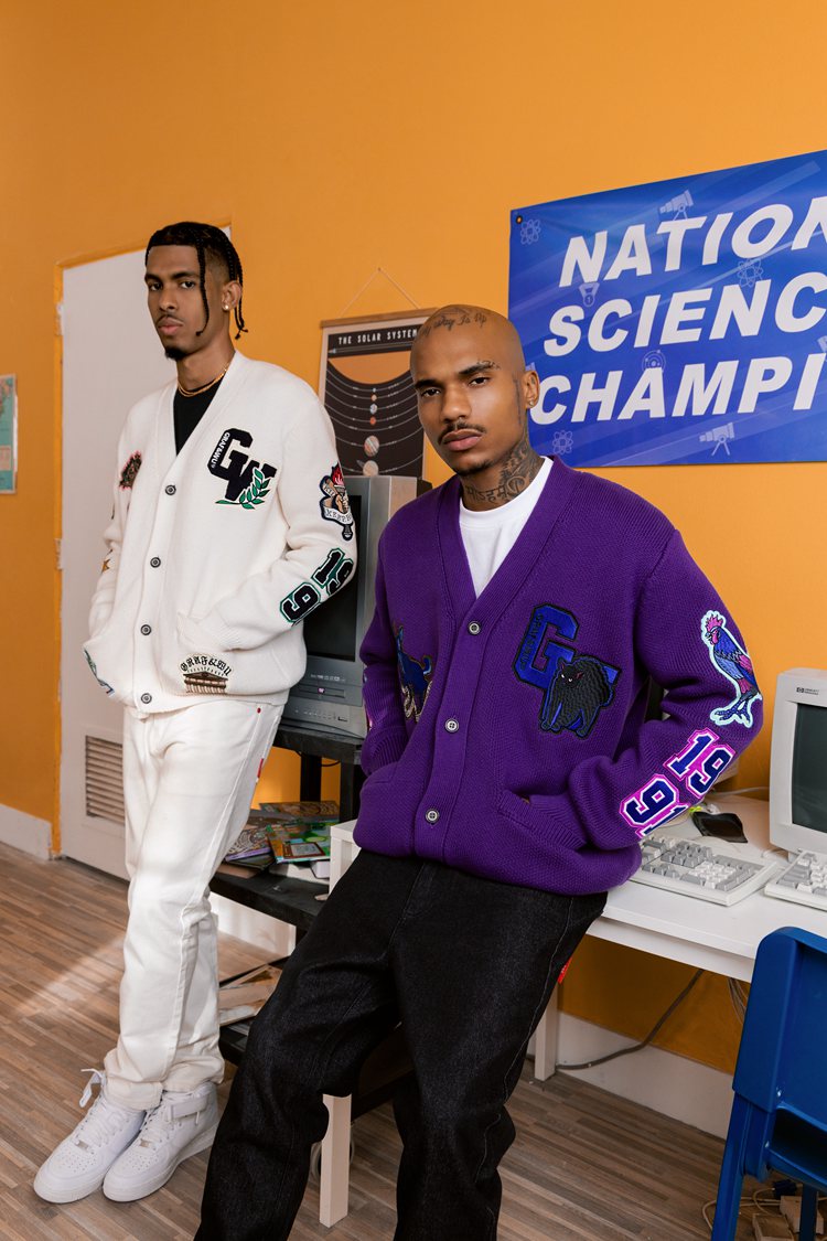 GRAF&WU Devil Two-Headed Sheep Emblem Knitted Sweater