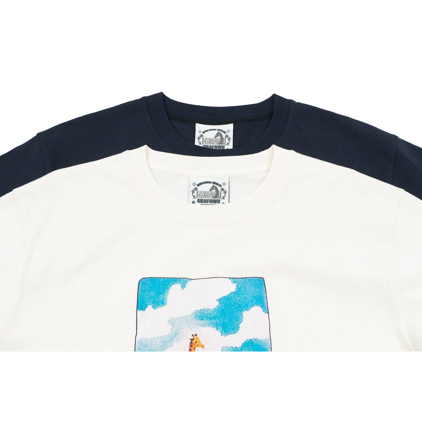 GRAF&WU Peaceful Giraffe Scenery Graphic T-shirt