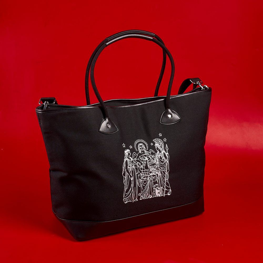 GRAF&WU Lucky Wealth Power 3 Goddesses 'World Is Yours' Oversized Canvas Bag