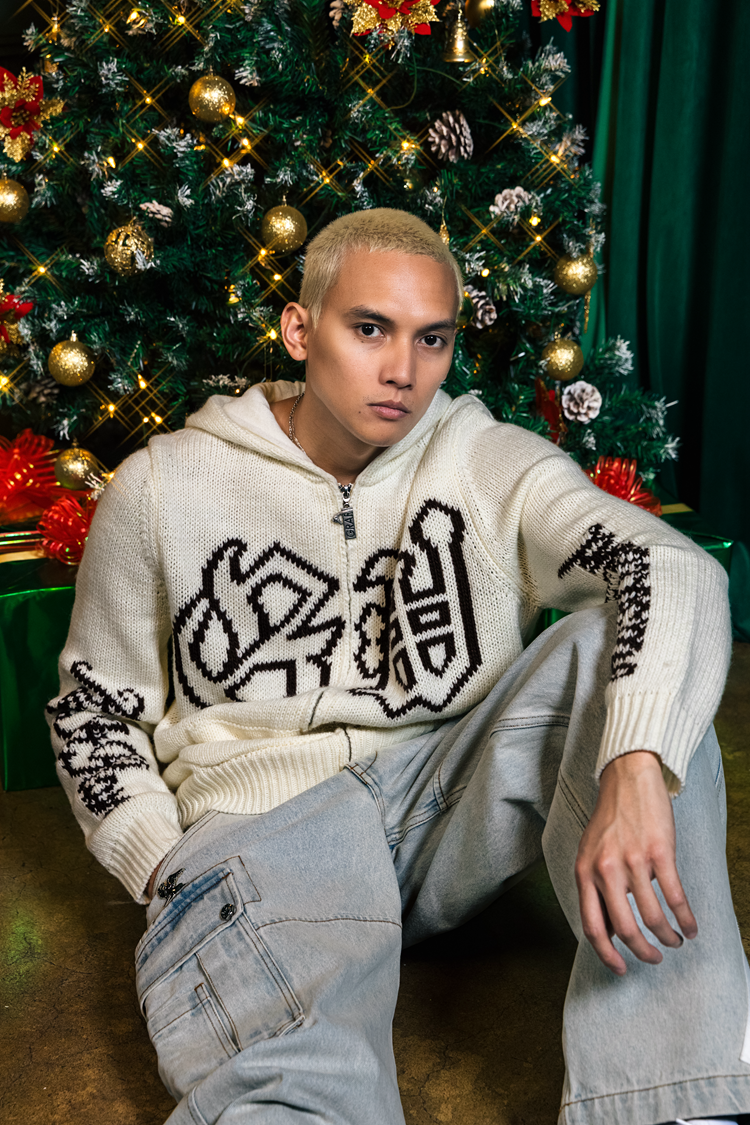 GRAF&WU Giraffe Logo Sweater Knit Zip-Up Coat - Premium Streetwear