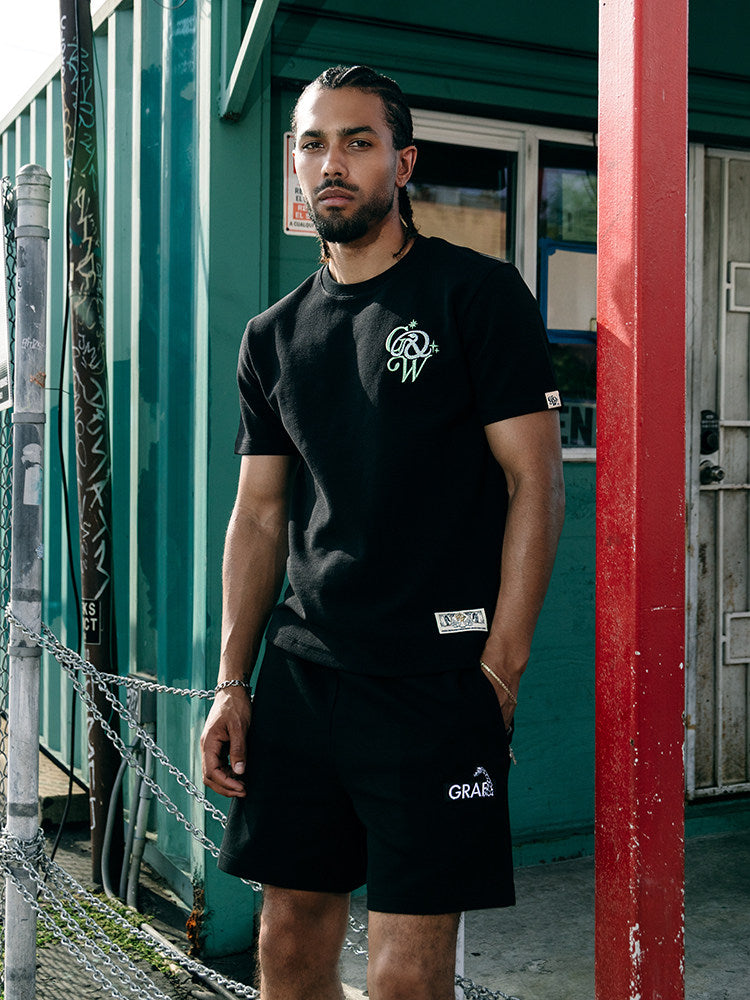 GRAF&WU 3D Embroidered Simple Casual Streetwear Fashion Summer T-shirt