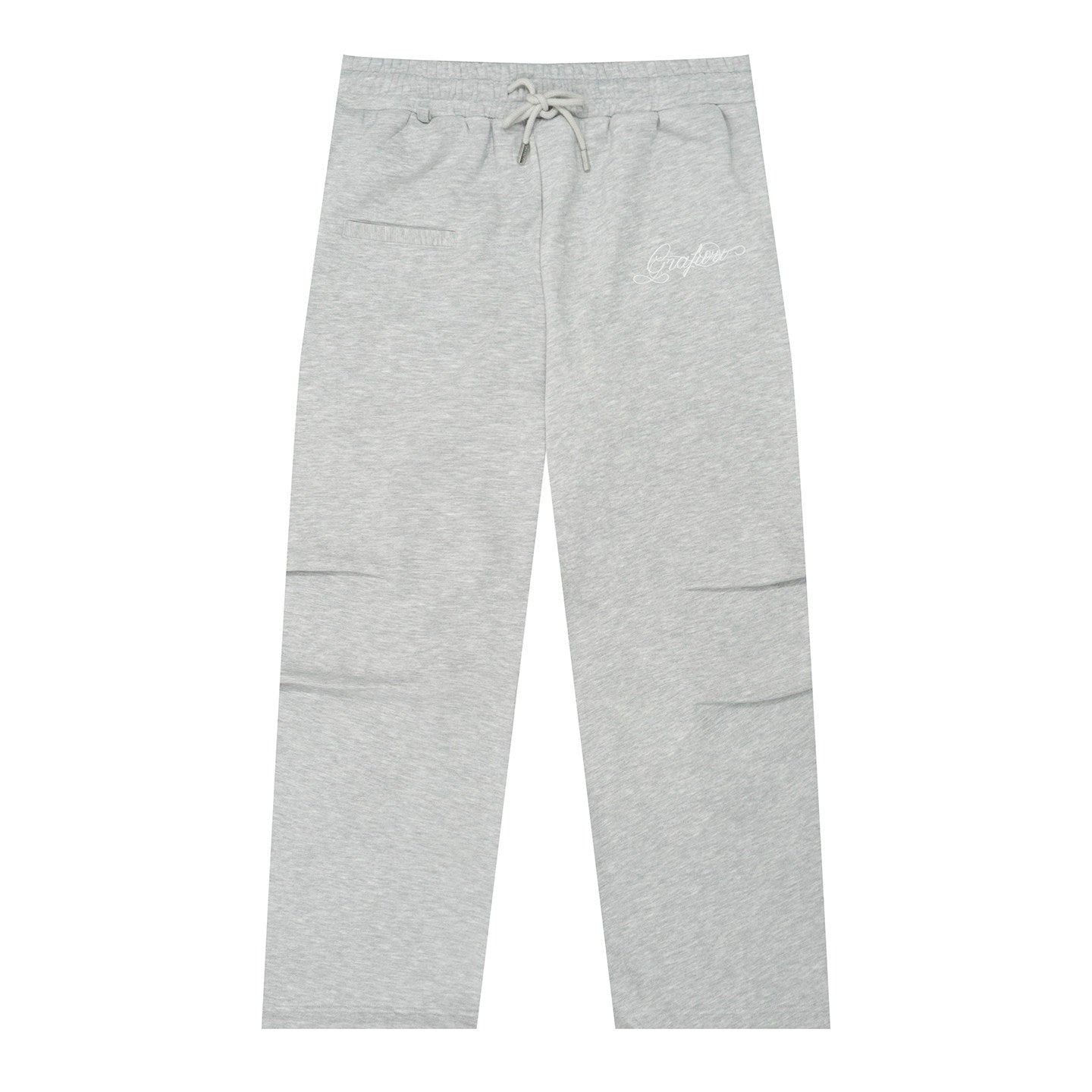 GRAF&WU Brand Letter Embroidered Loose Fleece Sweatpants