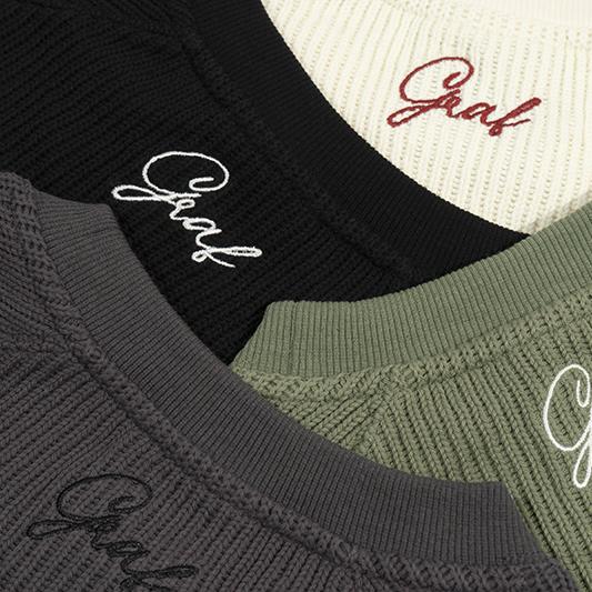 GRAF&WU Brand Embroidered Logo Knitted Long-sleeved Shirt