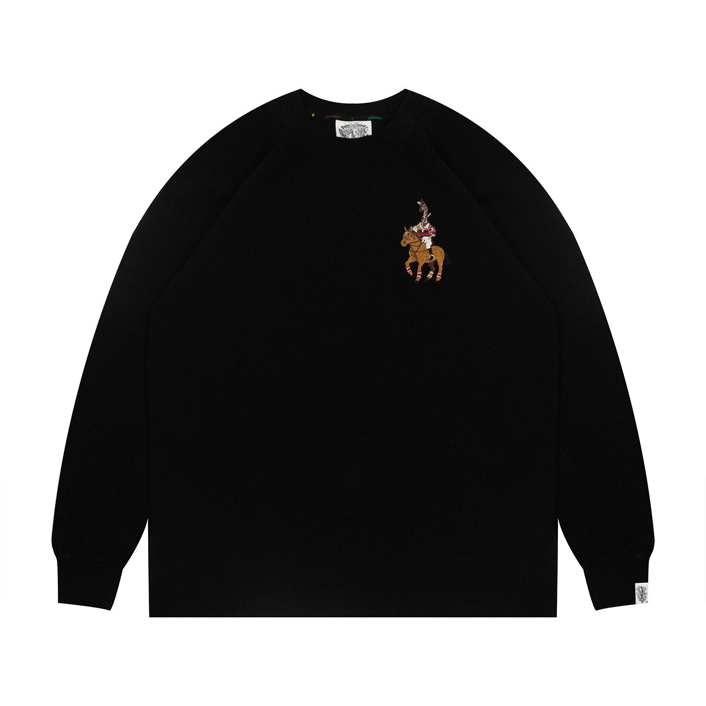 GRAF&WU Equestrian Sports Embroidered Graphic Long-sleeved Shirt