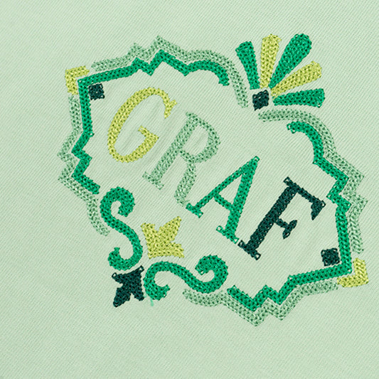 GRAF&WU Coil Retro Embroidery Nepalese Decorative Style Logo T-Shirts