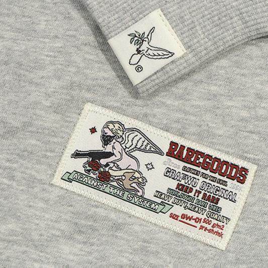 GRAF&WU Happy Wifey Lifey Hoodie | Grey Cartoon Graphic Streetwear