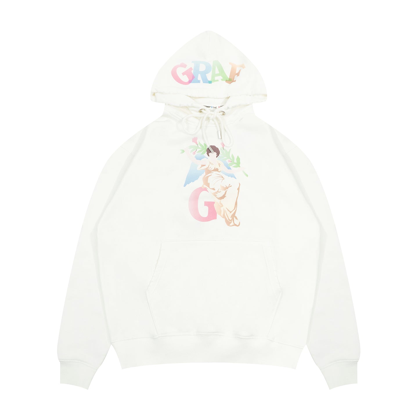 GRAF&WU Lucky Goddess Handmade Embroidered Frayed Vintage Hoodie
