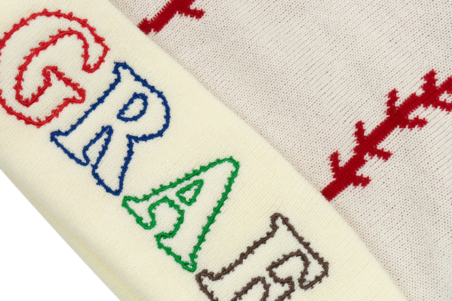 GRAF&WU Sports Baseball Style Red Stitched Design Cozy Warm Knitted Hat