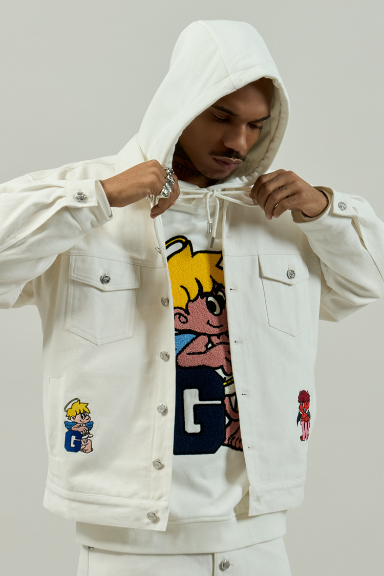 GRAF&WU Angel G Devil W Towel Embroidery Hoodie