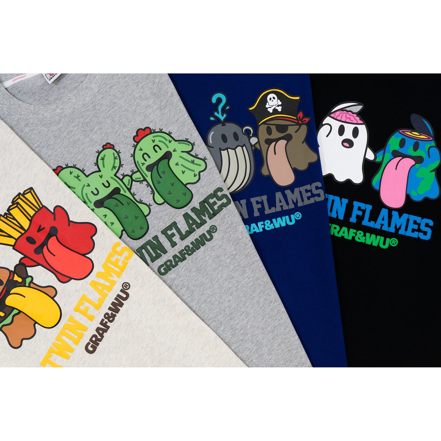 GRAF&WU TwinFlames Soul Mirror Ghost Couple T-Shirt