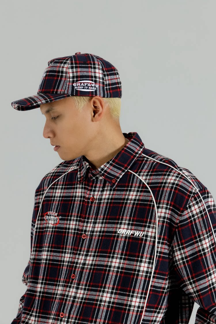 GRAF&WU Racing-themed Embroidered Streetwear Loose Brushed Shirt