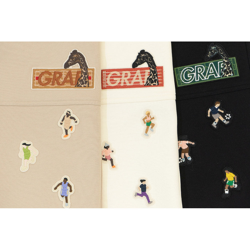 GRAF&WU Mini Athletic Giraffe Embroidered Shorts