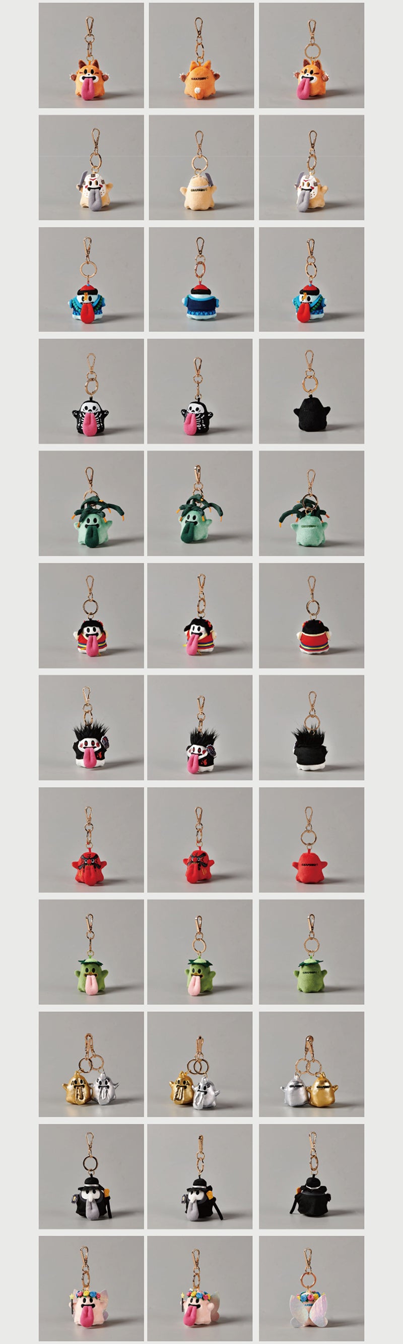 GRAF&WU Mini BooGhost Medusa Fairy Zombie Kappa Cute Ghost Keychain