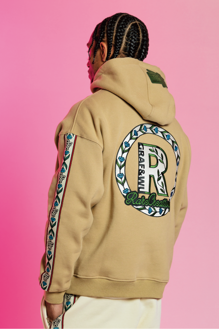 GRAF&WU Intellectual Property Flowers Embroidered Fleece Hoodie