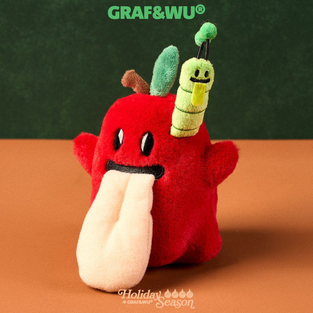 GRAF&WU Apple Cute Ghost Worm Edition Trendy Plush Toy Bag Charm