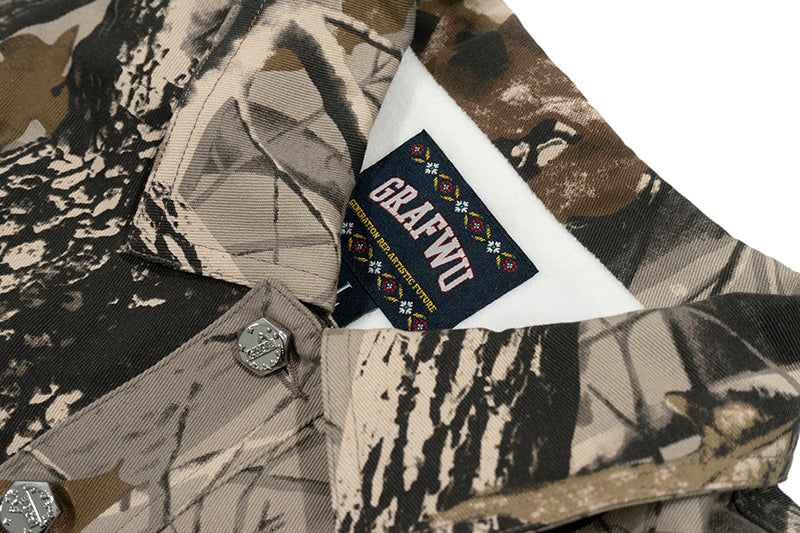 GRAF&WU Leaf Branch Camo Fleece Work Jacket - Outdoor Tactical Jacket