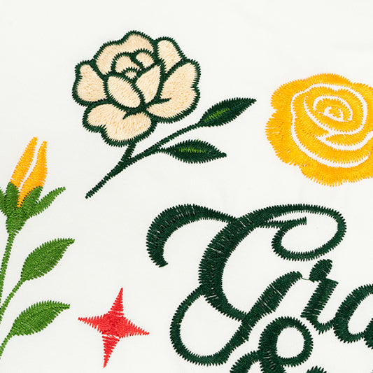 GRAFWU Handmade Embroidered Floral T-Shirt
