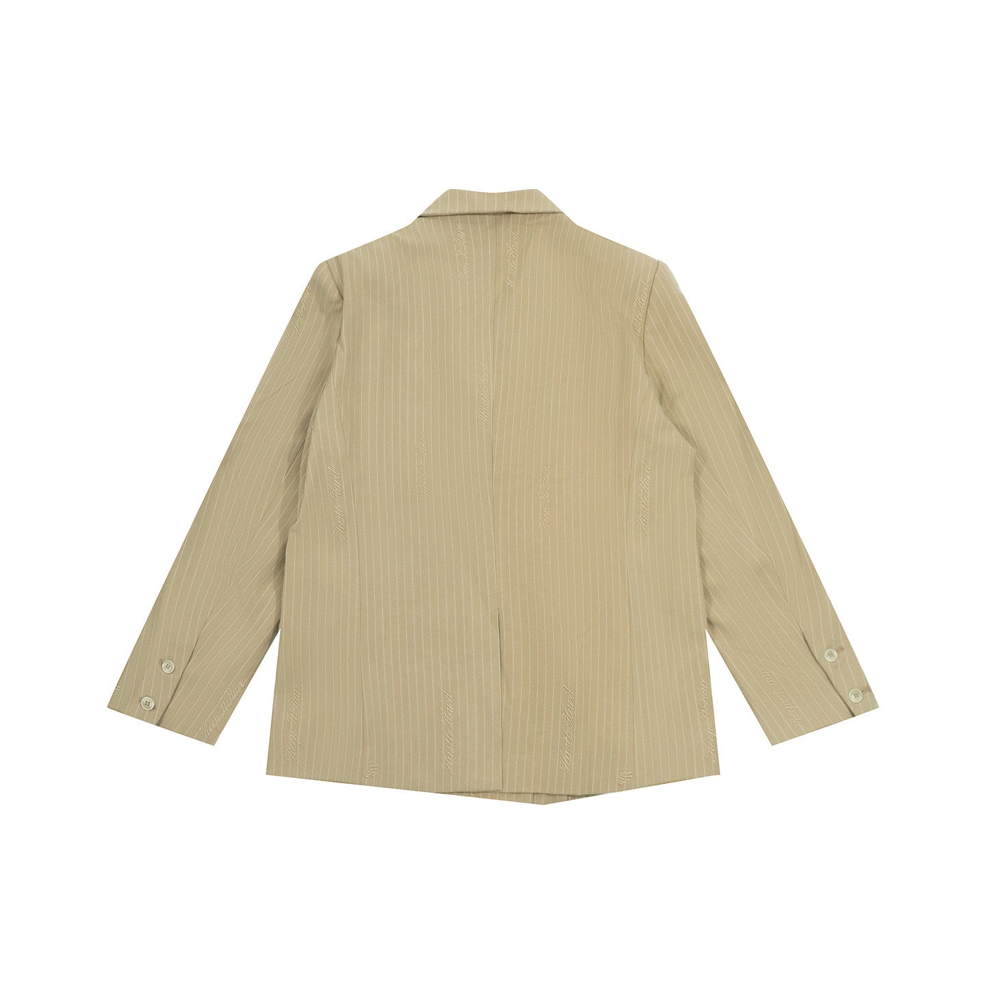 GRAFWU Oversized Pinstripe Double-Breasted Blazer Unisex Neutral Tone Suit