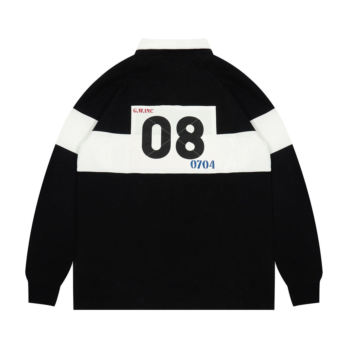 GRAF&WU Vintage Giraffe Football Polo Collar Long-sleeve Shirt - Retro Streetwear
