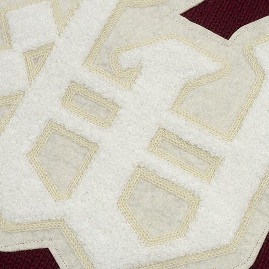 GRAF&WU Embroidered Badge Vintage Shawl Collar Knitted Sweater