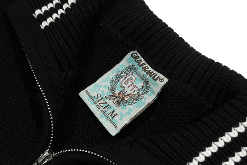 GRAF&WU Coat Knitted Warm Baseball Sweater