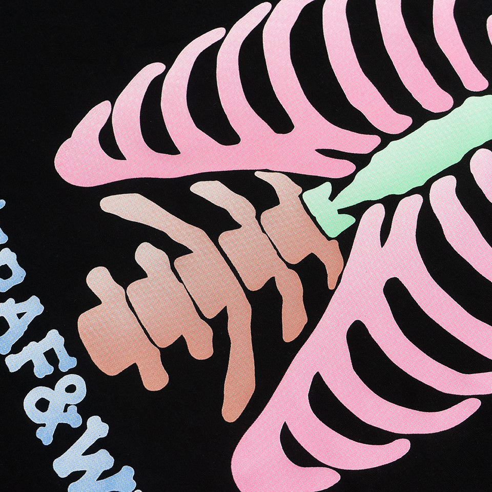 GRAF&WU Anatomical Rib Cage Print Streetwear Long Sleeve Shirt