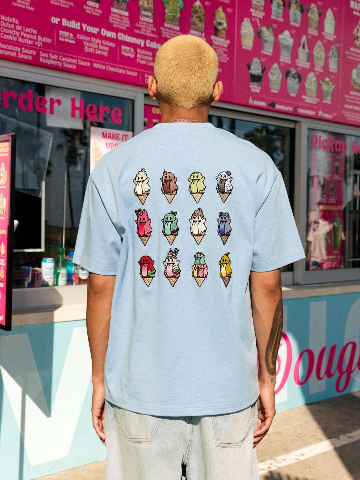 GRAFWU 12 Ice Cream Cute Ghost Character T-shirts