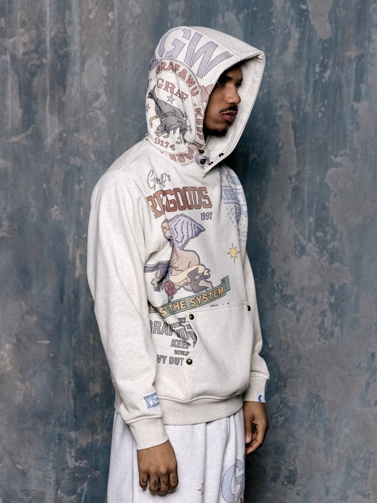 GRAF&WU AK47 Angel Goddess Blessing Floral Fleece Hoodie