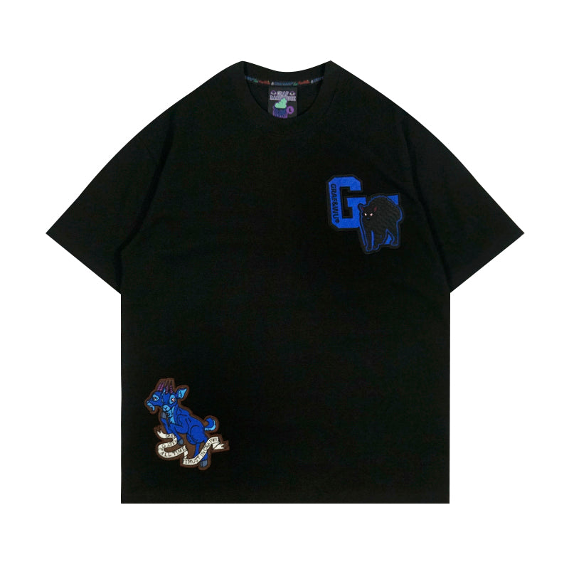 GRAFWU Magic House Black Cat Double-Headed Sheep Pattern T-Shirts