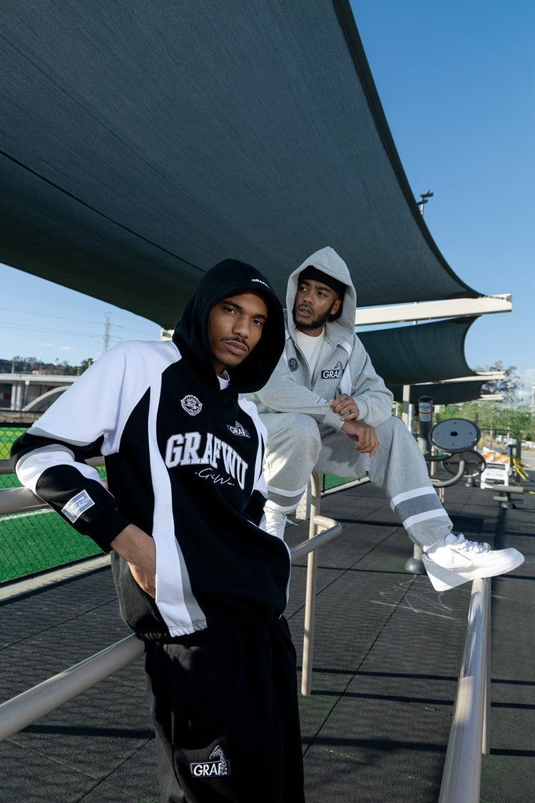 GRAF&WU Football Style Fashion Embroidered Hoodie