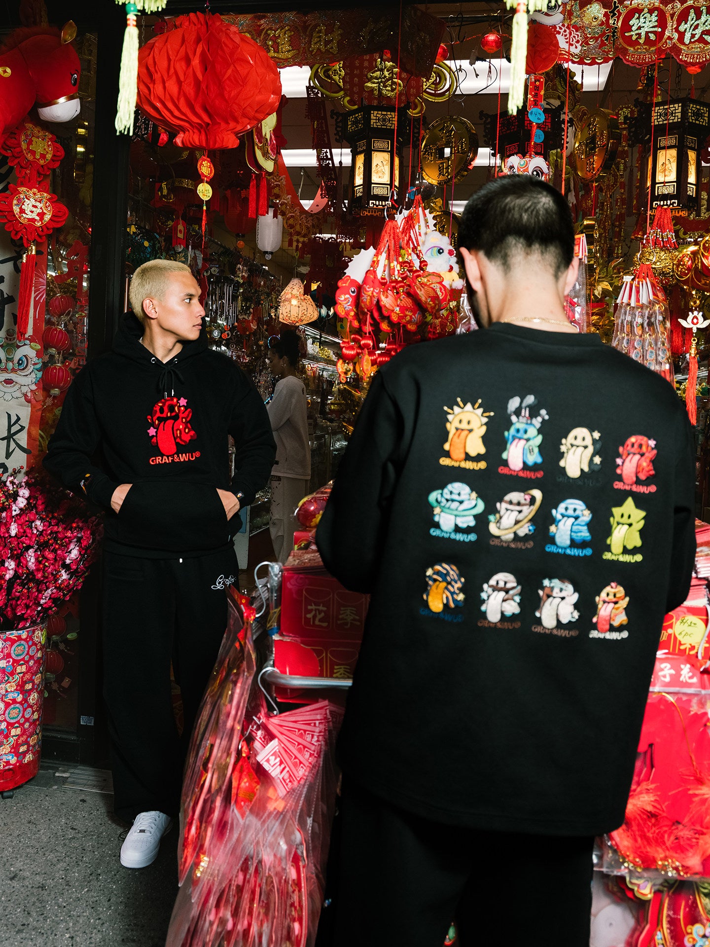 GRAF&WU Solar System Toweling Embroidery Planets Cute Ghost Hoodie