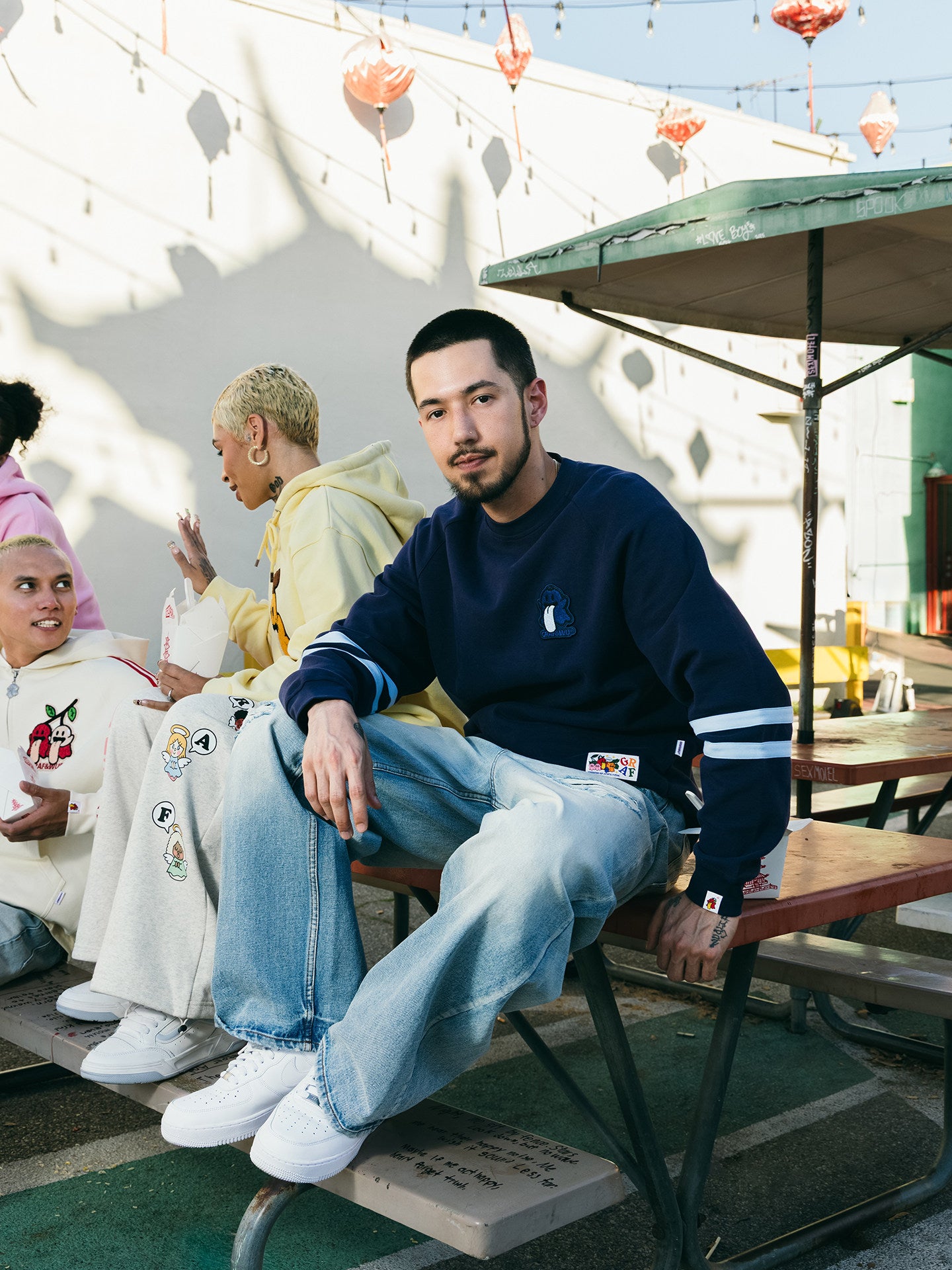 GRAF&WU Fruit Cute Ghost Embroidery long-sleeve Shirt